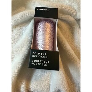 New 2024 Starbucks Cold Cup Key Chain Pink Soft Touch Mini Siren Logo Tumbler